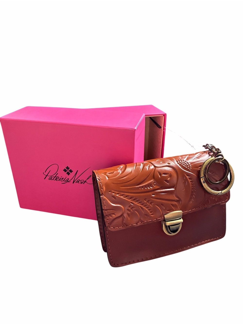 PATRICIA NASH NWT MINI LANZA PUSH LOCK BOX WALLET